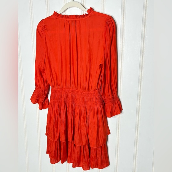 Joie Satin Mini Dress Long Sleeves Sz M 88 - Picture 3 of 9